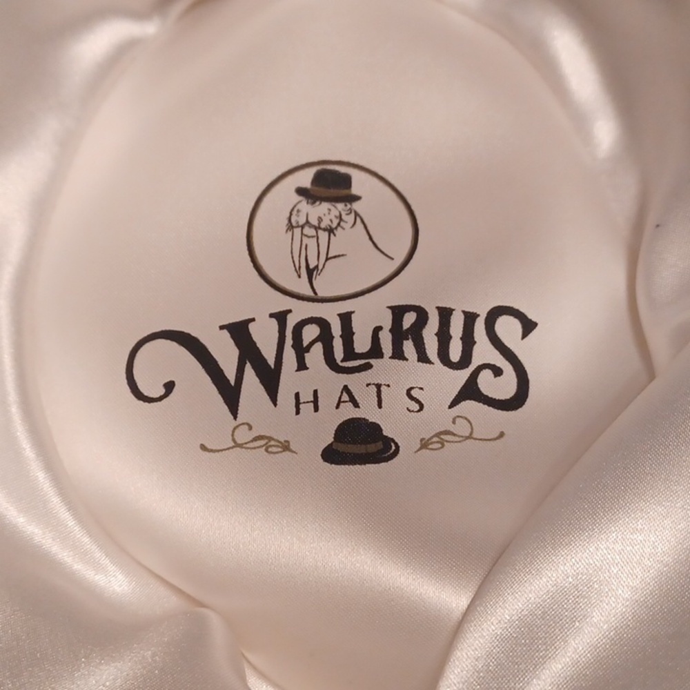 White Walrus Hats Wide Brim Hat with Pencil Rim & Blue Bandana Band - Picture 2 of 5